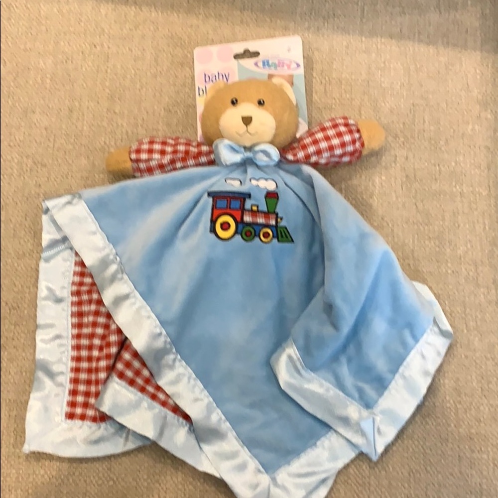Two sided Bear Blankie 16.5” x 22” Lovie